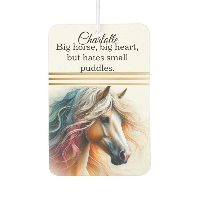 Colorful horse with flowing mane air freshener (Front)