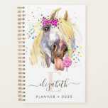 Colorful Horse with Lollipop Spiral Photo Planner<br><div class="desc">Horse with Lollipop Spiral Photo Planner. Perfect for home,  school,  or work.  Click on the “Customize it” button for further personalization of this template. You will be able to modify all text,  including the style,  colors,  and sizes.</div>
