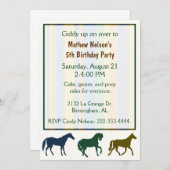 Colorful Horses Birthday Invitation (Front/Back)