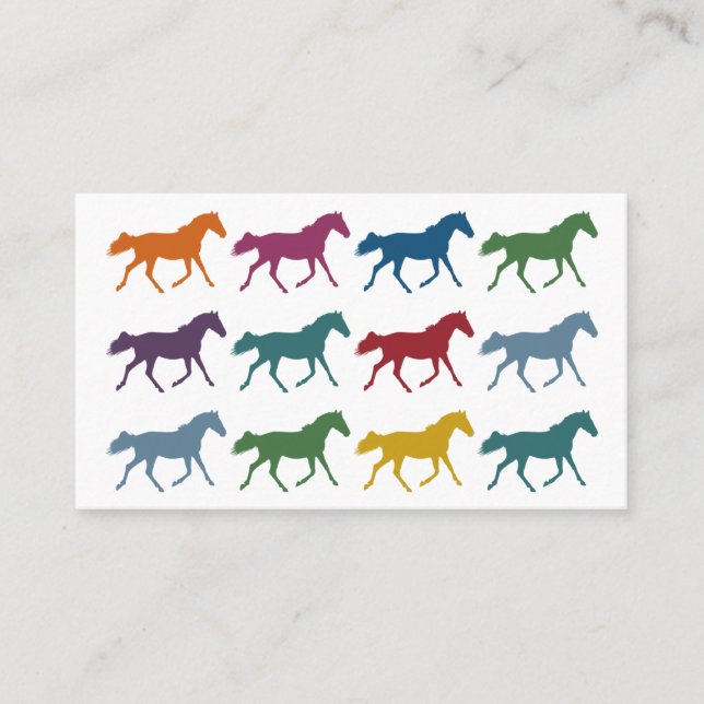 Colorful Horses Business Cards (Front)