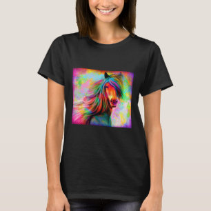 Colorful Horses Horseback Riding Horse Lovers Flow T-Shirt