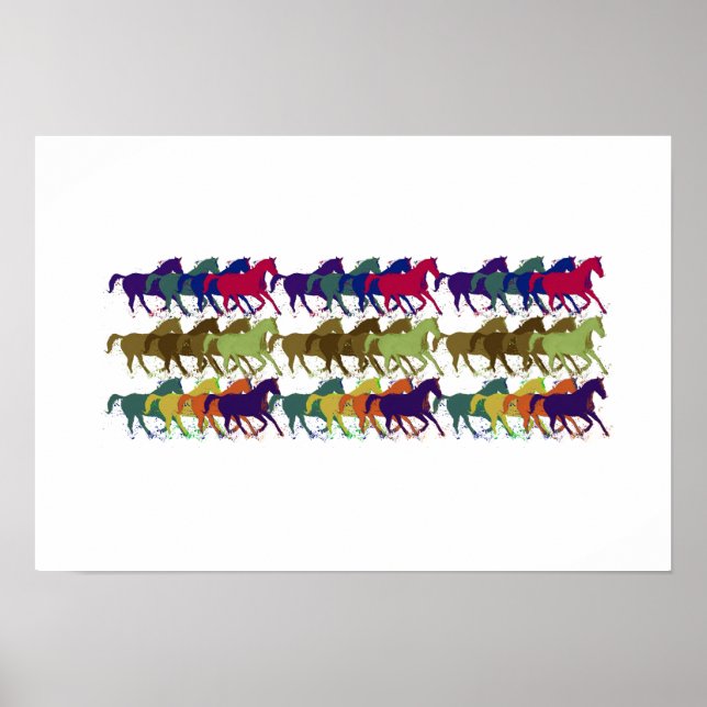 colorful horses poster (Front)