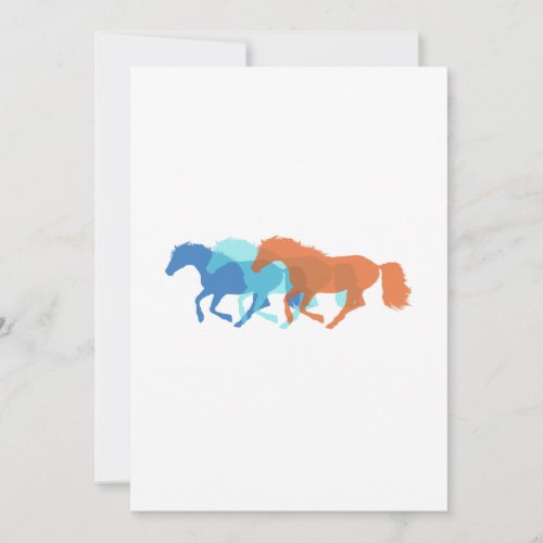 Colorful Horses Running Invitation