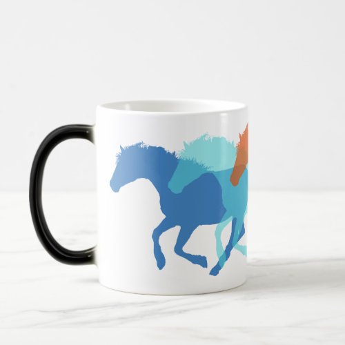Colorful Horses Running Magic Mug