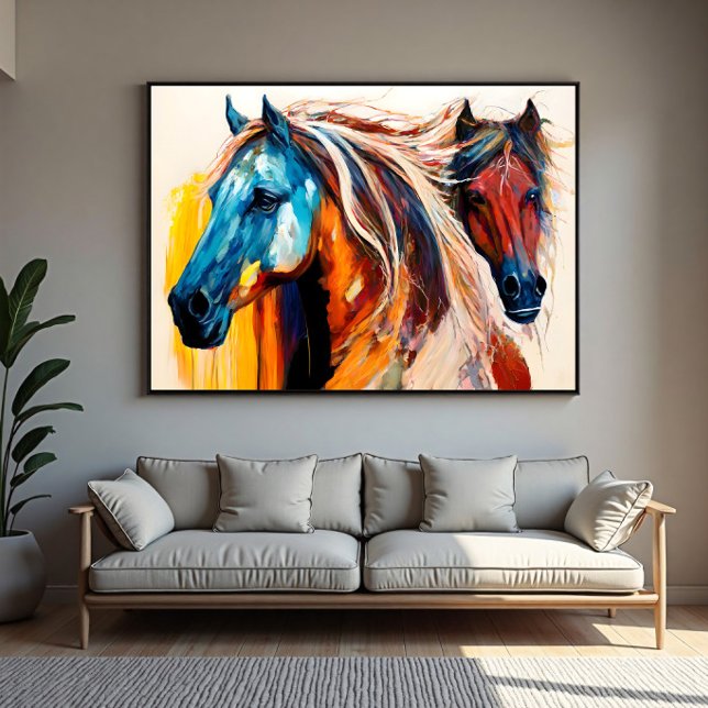 Colorful Horses Vibrant Art Canvas Print (Creator Uploaded)
