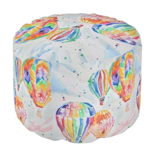 Colorful Hot Air Balloon Childs Foot Stool Pouffe Pouf