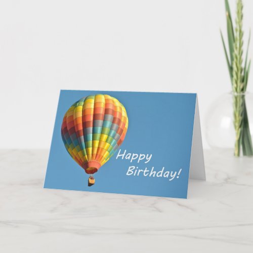 Colorful Hot Air Balloon Happy Birthday Card