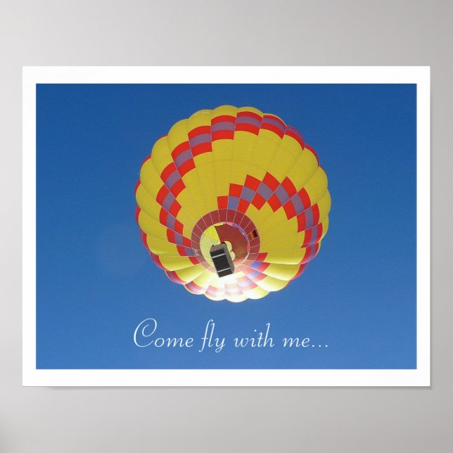 Colorful Hot Air Balloon in the Air Poster (Front)