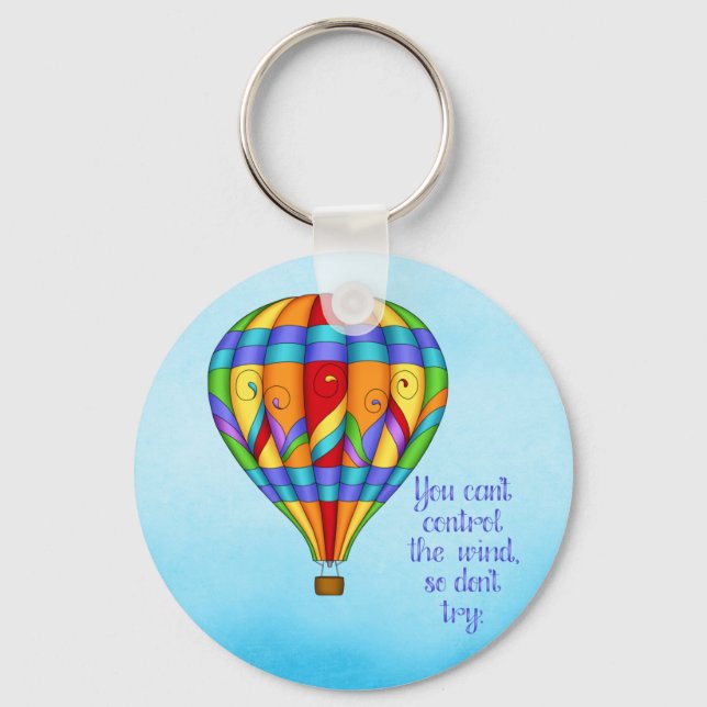 Colorful Hot Air Balloon Keychain (Front)