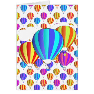 Colorful Hot Air Balloon Pattern Cards