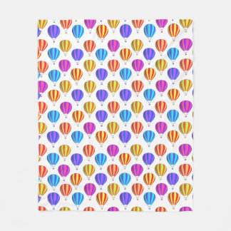 Colorful Hot Air Balloon Pattern Fleece Blanket