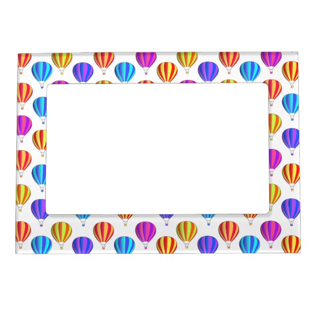 Colorful Hot Air Balloon Pattern Magnetic Photo Frame (Front)