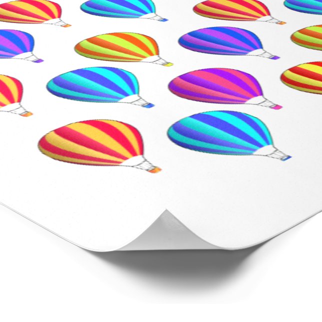 Colorful Hot Air Balloon Pattern Poster (Corner)