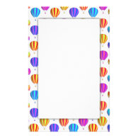 Colorful Hot Air Balloon Pattern Stationery