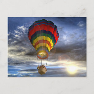 Colorful Hot Air Balloon Postcard
