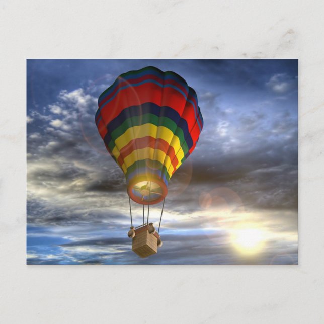 Colorful Hot Air Balloon Postcard (Front)