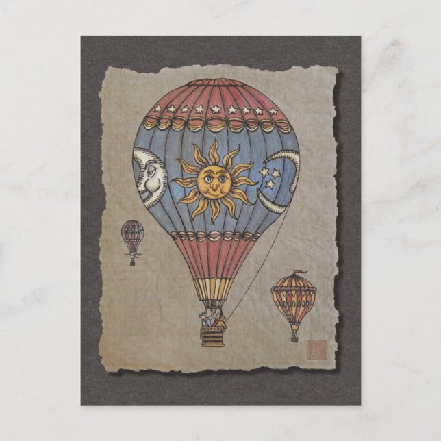 Colorful Hot Air Balloon Postcard (Front)