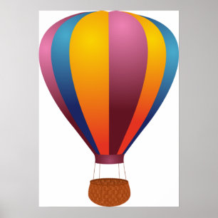 Colorful Hot Air Balloon Poster