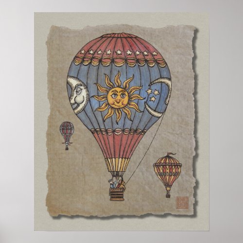 Colorful Hot Air Balloon Poster