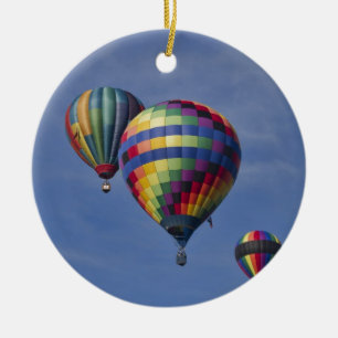 Colorful Hot Air Balloon Race Ceramic Ornament