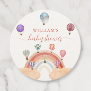 Colorful Hot Air Balloon Rainbow Baby Shower  Favor Tags
