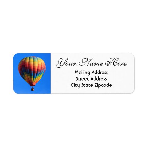 Colorful Hot Air Balloon Return Address Label