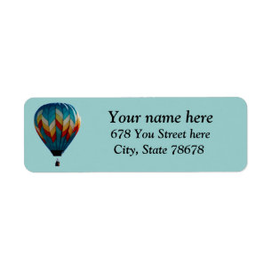 Colorful Hot Air Balloon Return Address Labels