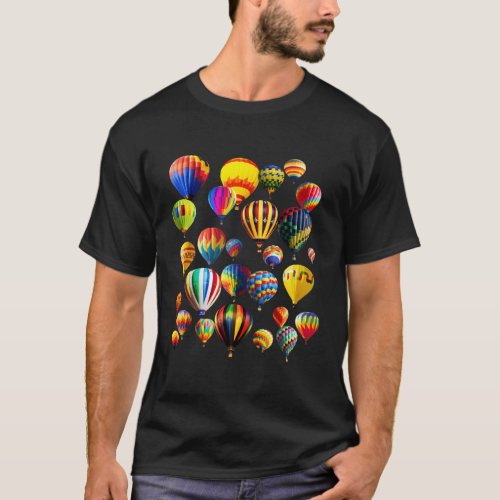 Colorful Hot Air Balloon Ride Vacation Flying Ball T_Shirt