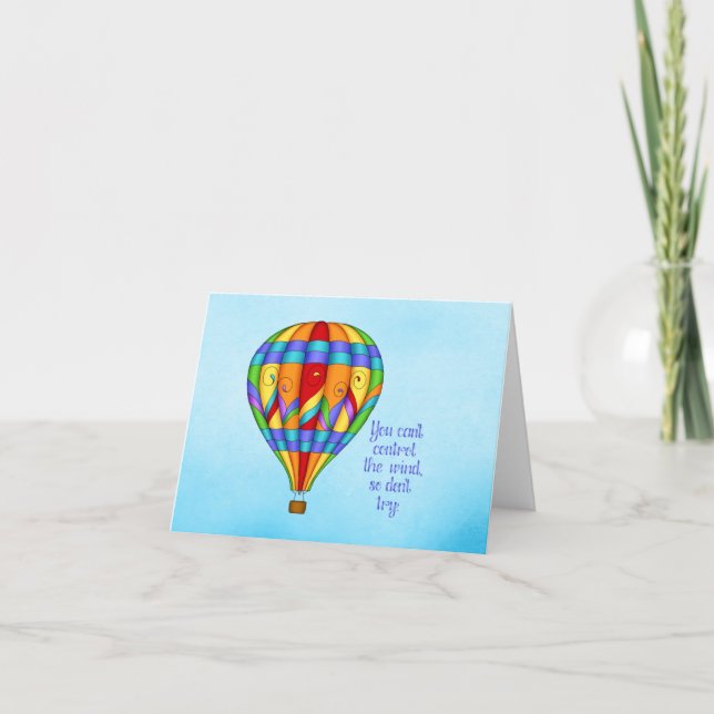 Colorful Hot Air Balloon Thank You Card (Front)