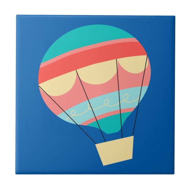 Colorful Hot Air Balloon Tile (Front)