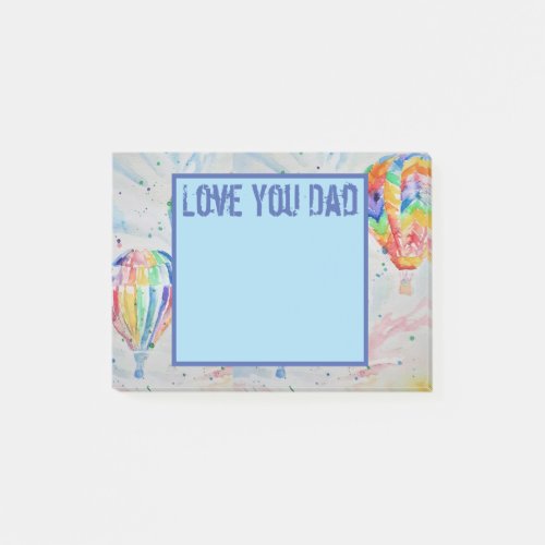 Colorful Hot Air Balloons Art Love You Dad Notes