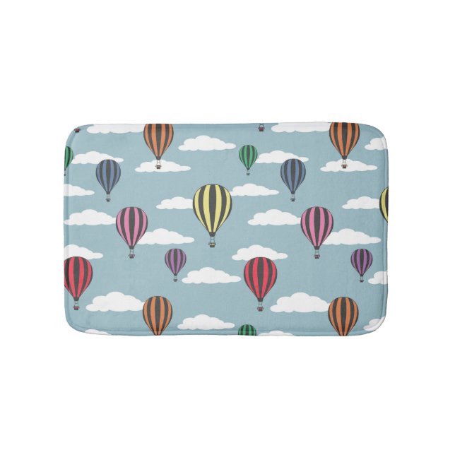 Colorful hot air balloons bathroom mat (Front)