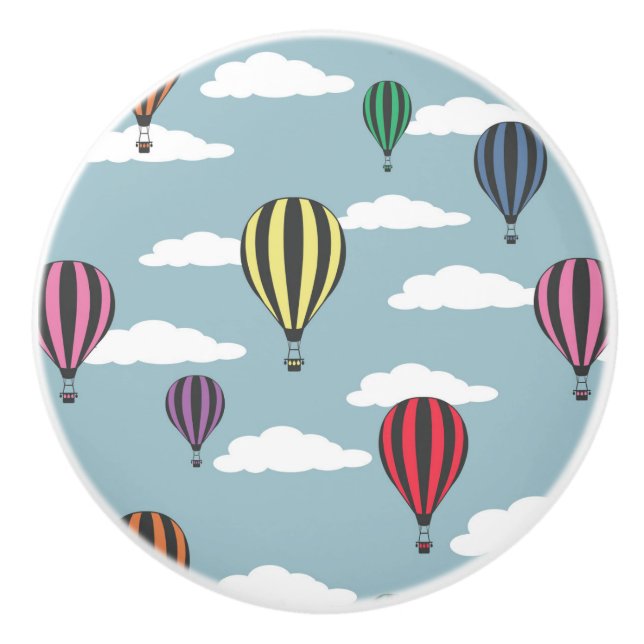 Colorful hot air balloons ceramic knob (Front)