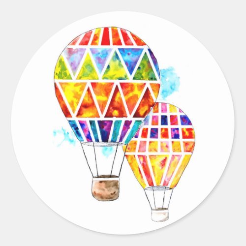 Colorful Hot Air Balloons Classic Round Sticker