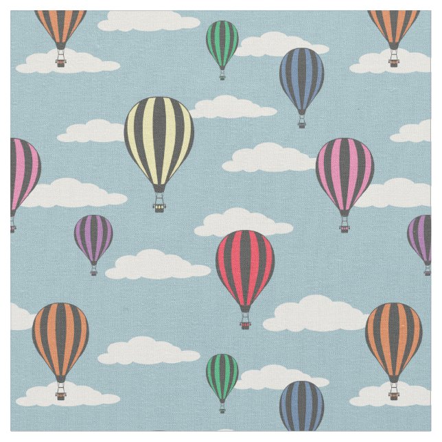 Colorful hot air balloons fabric (Close Up)