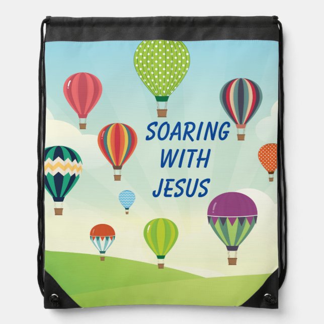 Colorful hot air balloons kids  drawstring bag (Front)