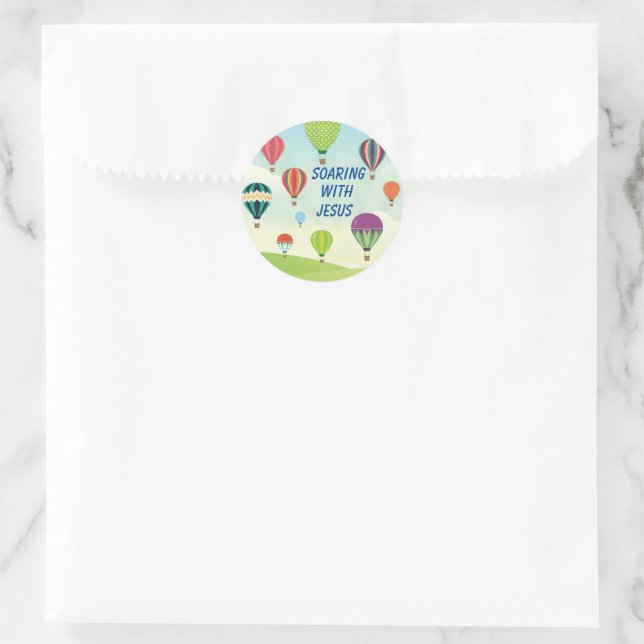 Colorful hot air balloons kids party stickers (Bag)