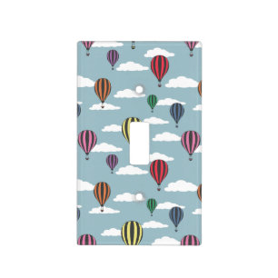 Colorful hot air balloons light switch cover