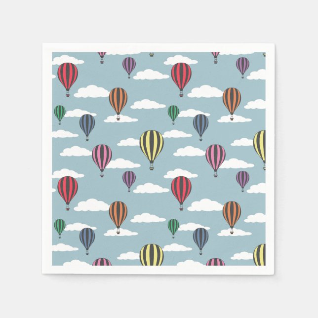 Colorful hot air balloons napkins (Front)
