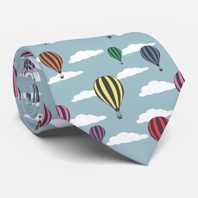 Colorful hot air balloons neck tie (Rolled)
