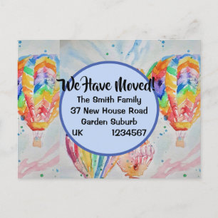 Colorful Hot Air Balloons New Address Postcard
