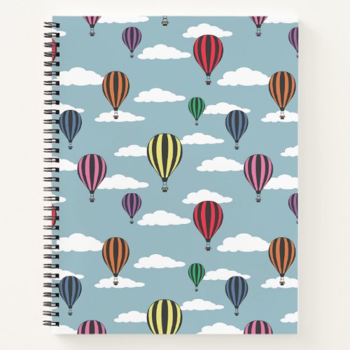 Colorful hot air balloons notebook
