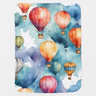 Colorful Hot Air Balloons Pattern .  