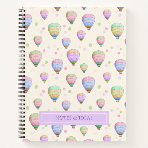 Colorful Hot air balloons pattern Notebook