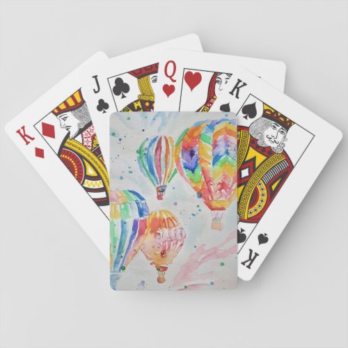 Colorful Hot Air Balloons Playing Cards Set