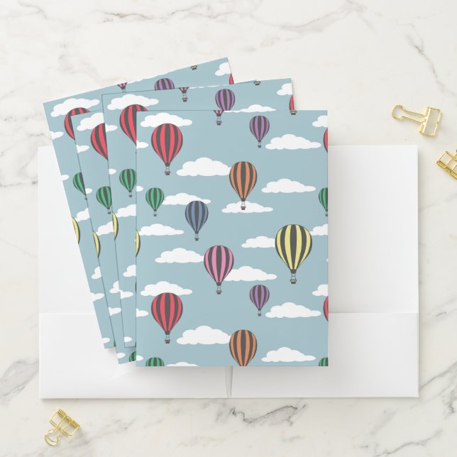 Colorful hot air balloons pocket folder (In Situ)