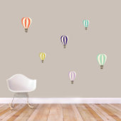 Colorful Hot Air Balloons Printed Wall Decal Set (Small)