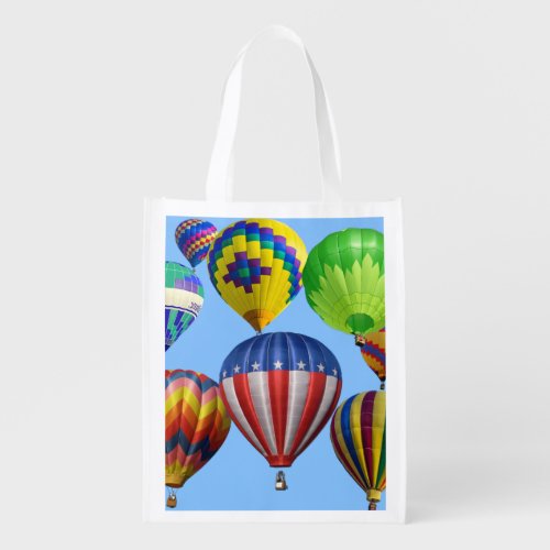 Colorful Hot Air Balloons Reusable Grocery Bag