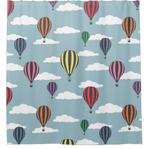 Colorful hot air balloons shower curtain