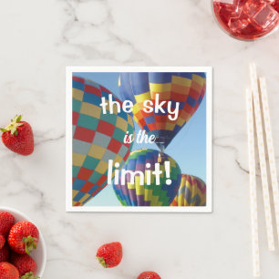 Colorful Hot Air Balloons "The Sky is the Limit!" Napkins